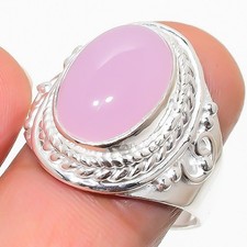Pink Rose Quartz Gemstone 925 Sterling Silver Jewelry All Size Ring For Gift