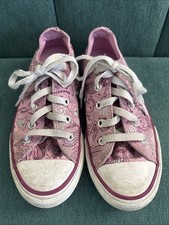 Converse All Star Low Top Sneakers w/ Mermaids Narwhal Youth Girl Size 1 Pink