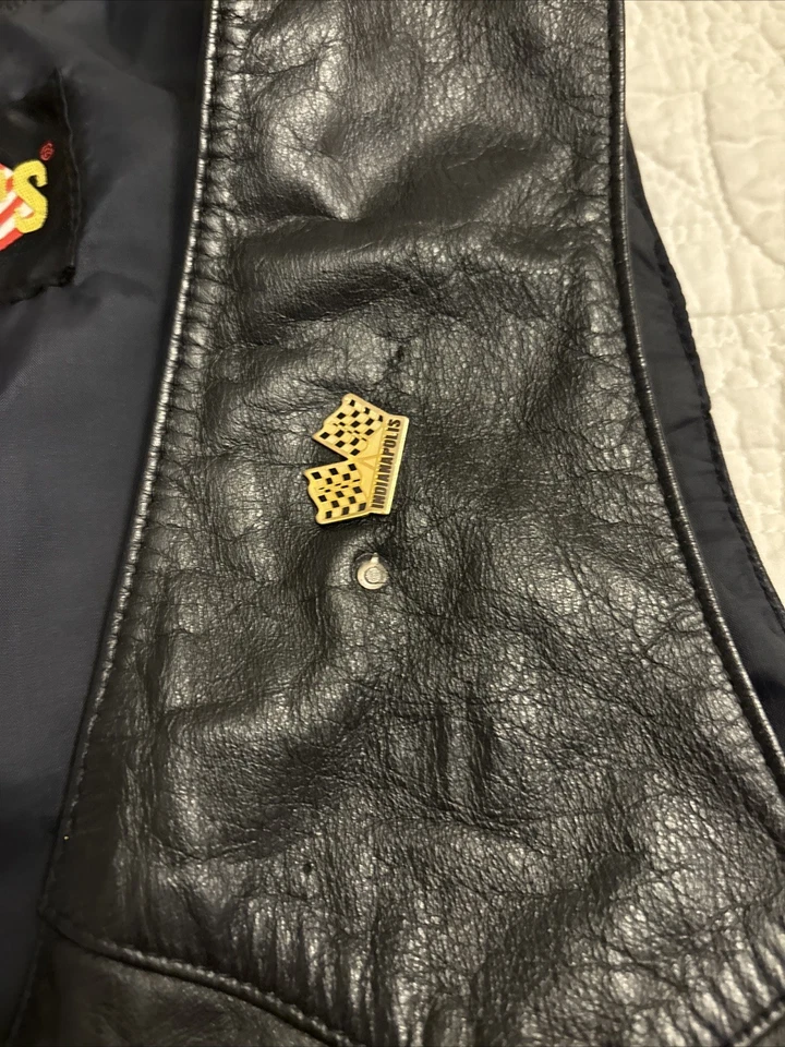 Chaqueta de montar de cuero Easy Rider para hombre grande más parche Harley Davidson e Indy Pi Foto 4 de 4