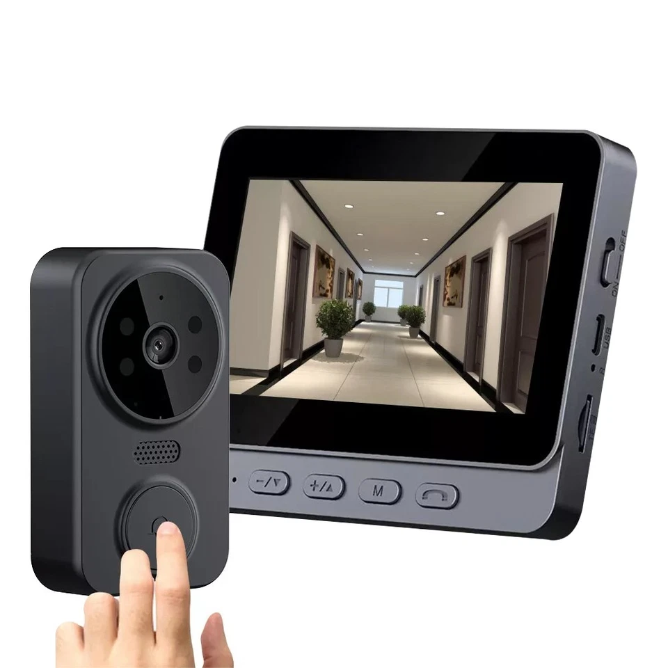2.4G Smart WiFi Wireless Visual Intercom Video Doorbell Monitor 4.3'' IPS Screen - image 2 of 4