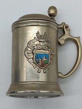 Antik, Zinn Krug Mit Deckel ges. gesch "Gössweinstein"