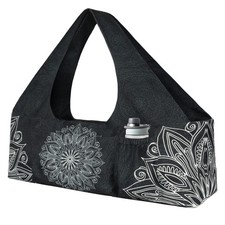 Large Yoga Mat Bag with Strap, Zipper  Pockets - Fits Most Mats, Black