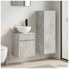Bathroom sink cabinet set Concrete grey 33x34.5x100cm Engineered wood wall-mount