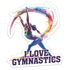 I Love Gymnastics Sticker Car Bumper Vinyl Decal
