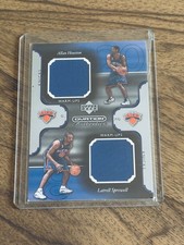 2002-03 Upper Deck Ovation Latrell Sprewell Allen Houston Warm-Up Jerseys Rare
