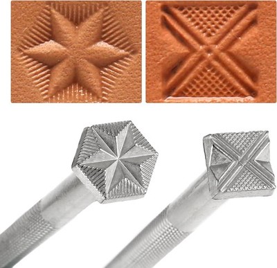 2 Pcs Professional Leather Border Stamping Tools for Leather Crafts Carving