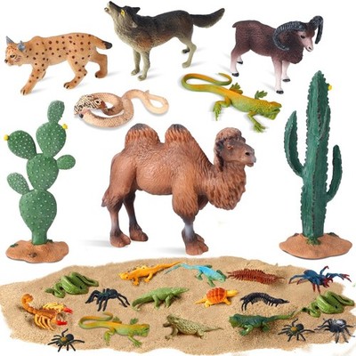 25 Pcs Desert Animal Figures Set - Resin Toys for Dioramas, Cake Toppers & Party