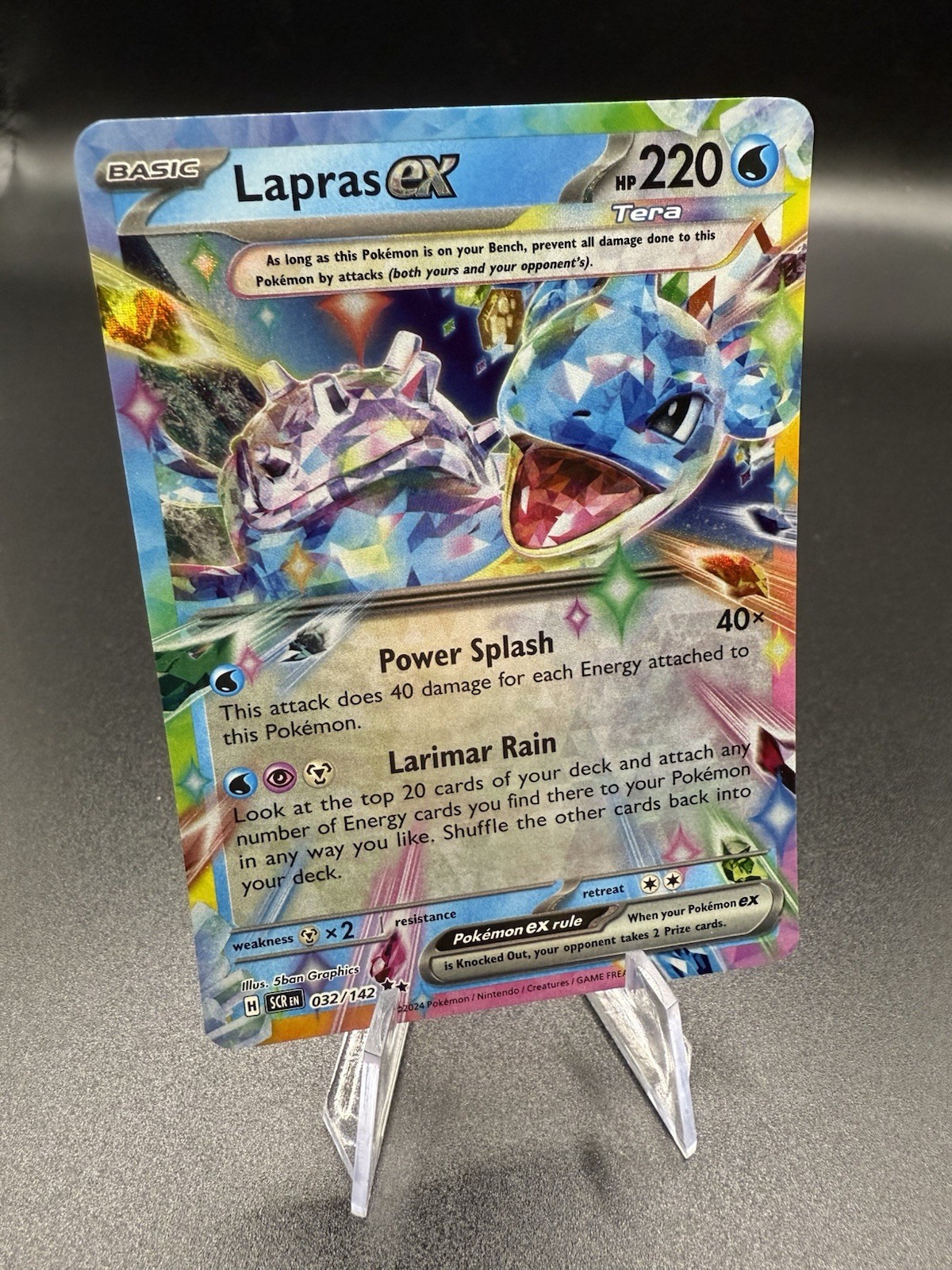 Lapras EX 32/142 Double Rare NM Scarlet & Violet (Stellar Crown) Pokemon Card