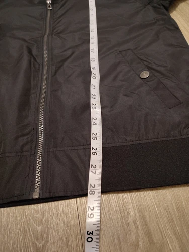 Distortion Bomber Jacket Men's Size Large Lightweight Pockets Black Full Zip image 9
