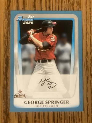 GEORGE SPRINGER 2011 Bowman Draft Prospects Blue /499 1st RC Rookie #BDPP81