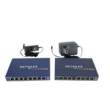 Netgear FS108 8 Port Fast Ethernet Switch 10/100 mbps Set Of 2