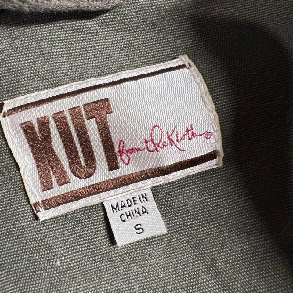 Chaqueta utilitaria para mujer KUT from the Kloth verde estilo militar talla S cremallera completa Foto 3 de 4