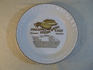 Vintage Royal China Pineapple Upside Down Cake Recipe 11" Ironstone Pie Plate