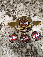 Zenith Eagle Wire Wheel Knock Off Metal Chips Rwb Gold Black Set Of 4