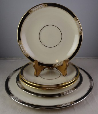 Lenox Hancock Platinum Salad & Bread Plate + 3 (Gold) Hancock Saucers (only) NWT