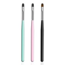 DANNEASY 3Pcs Acrylic Nail Brush Art Brushes Ombre Pink