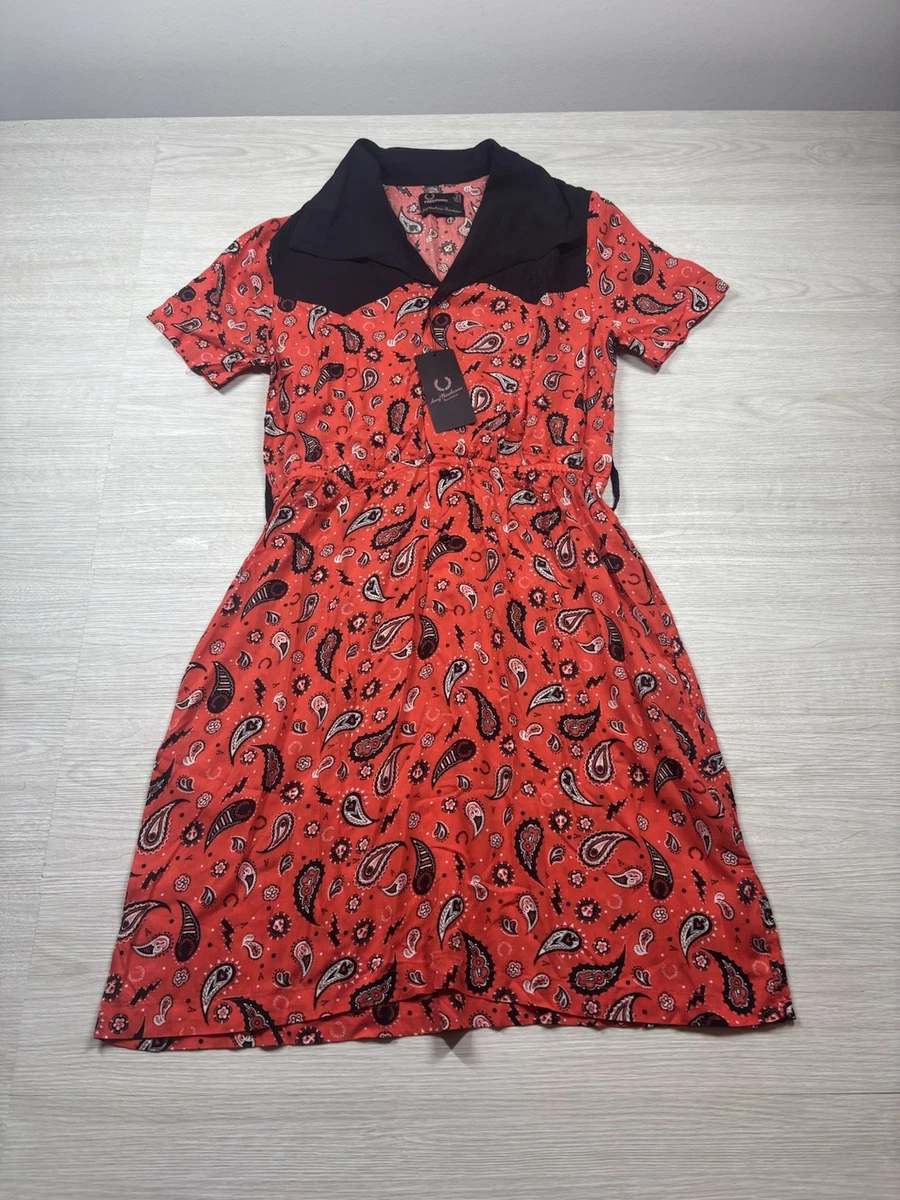red fred perry dress Fred Perry The Fred Perry Burnt Red/Putty Pink - Dress