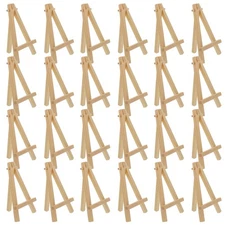 24pk 5" Mini Natural Wood Display Easel A-Frame Artist Tripod Table Holder Stand