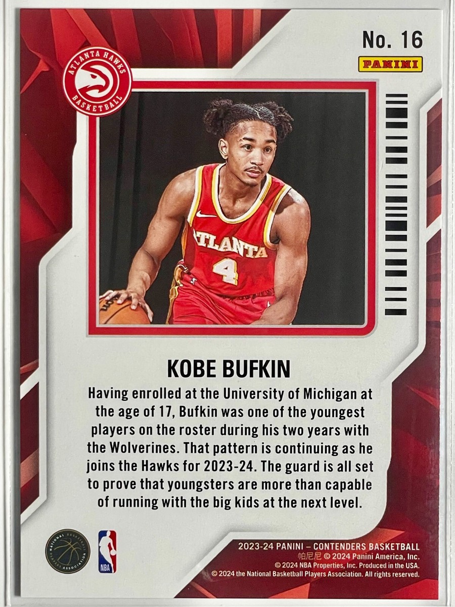 Kobe Bufkin 2023-24 Panini Contenders Rookie of the Year #16
