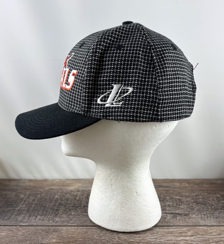 Cincinnati Bengals Logo Athletic Adjustable Baseball Hat Black Plaid Houndstooth - Picture 2 of 7