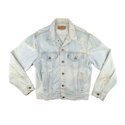 80s 70506 Denim Jacket Faire【LEVIS】 Vintage Levis denim trucker jacket 80s faded bleached men's large