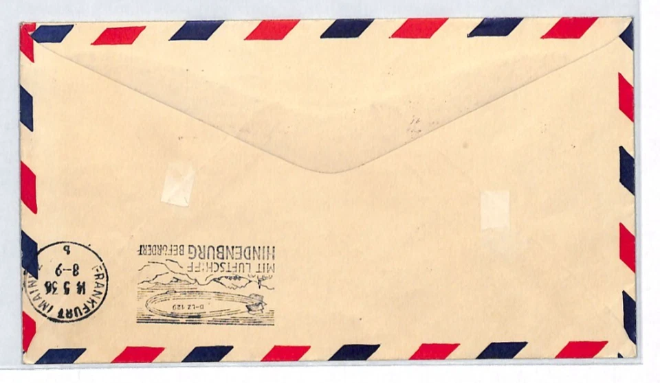 USA Cover HINDENBURG ZEPPELIN Air Mail 10c Block 1936 FIRST FLIGHT Hamburg LZ330 - Image 3 of 4