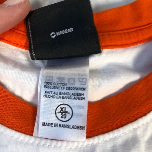 Harley Davidson white logo graphic T-shirt Size XL White orange Biker HD Tee - Picture 5 of 9