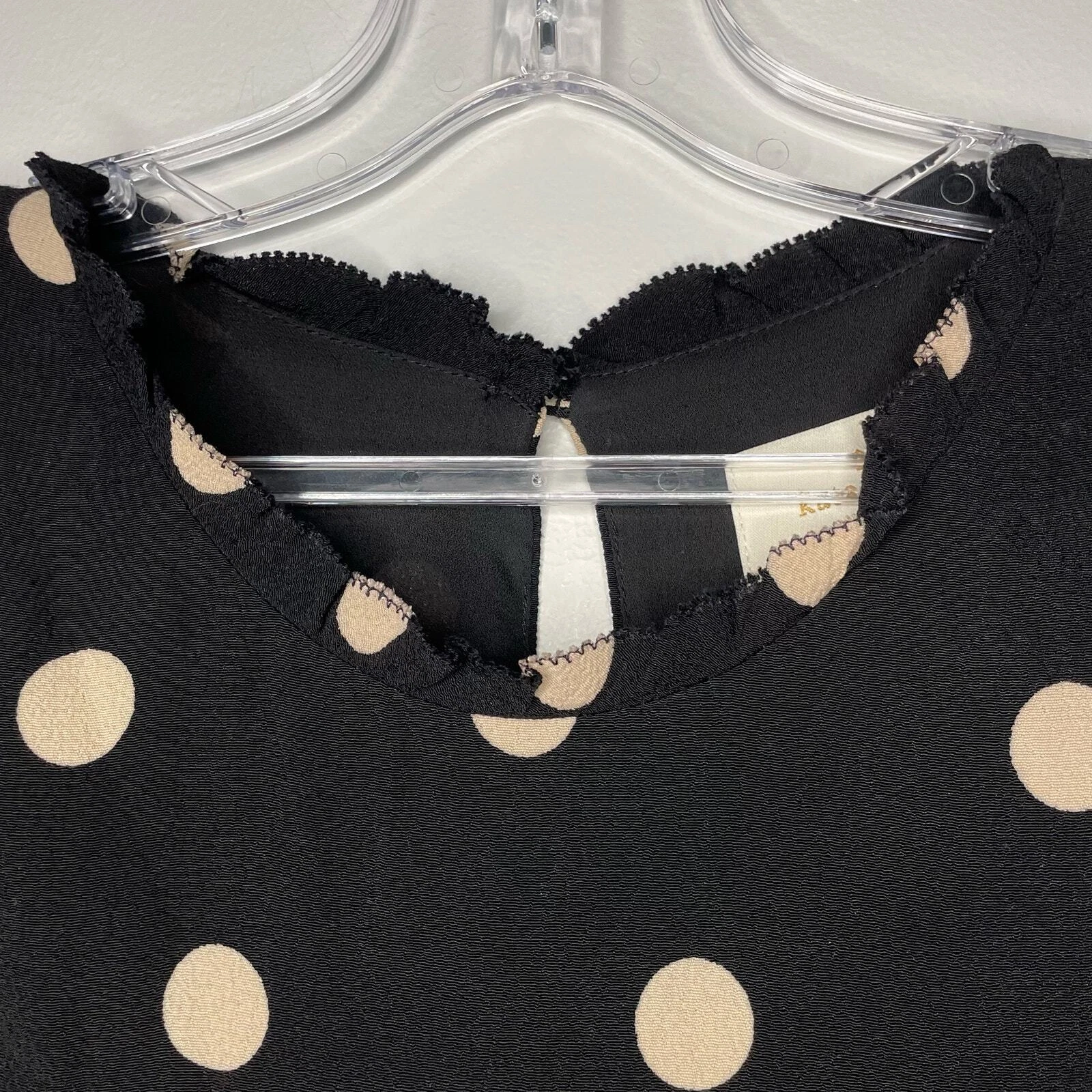 Abito da donna nero Kate Spade New York taglia 14 a pois a turni lunghezza ginocchio