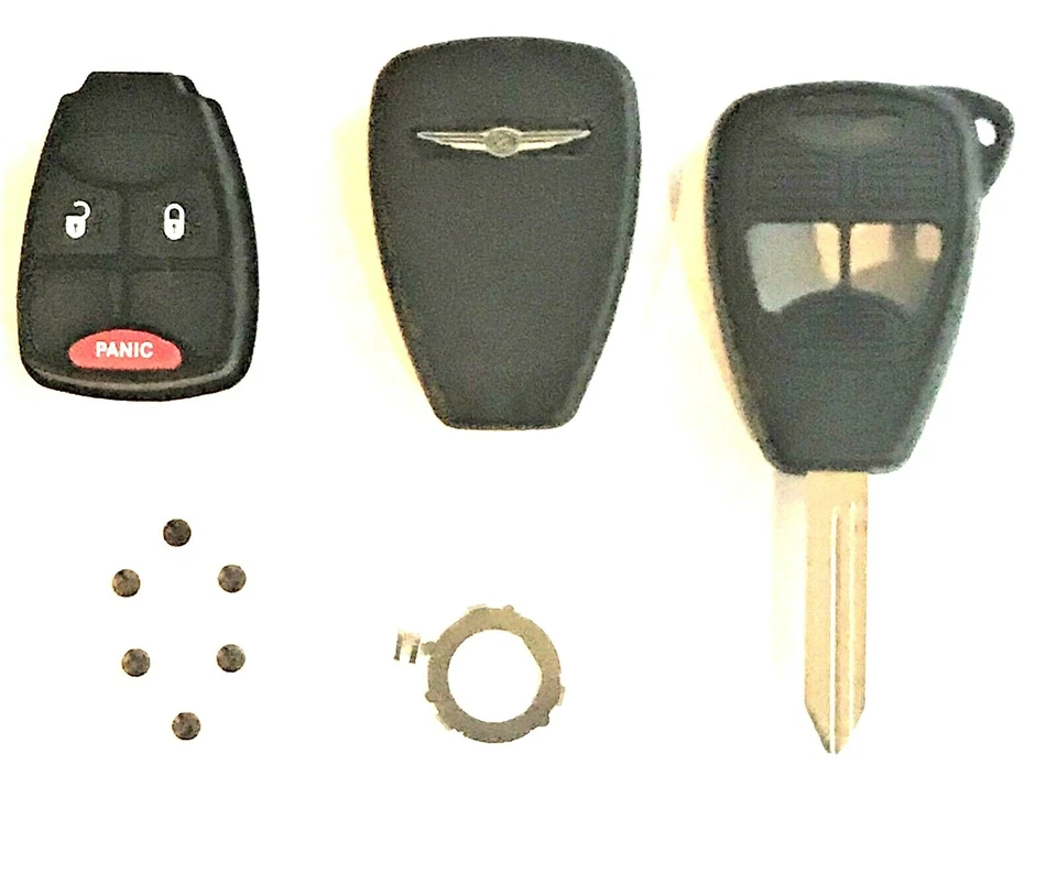 CORTADO POR CÓDIGO + 3 botones cabeza remota llave carcasa estuche para CHRYSLER OHT M3N Foto 2 de 4