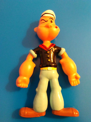POPEYE - Set of 2 Figures Bend/Pose Nearly 3 Inches Tall (without Pipe) USED NJC