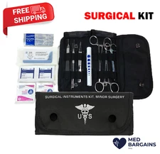 Elite First Aid Kit 80122BK Military Surgical Field Kit with Black Canvas Pouch