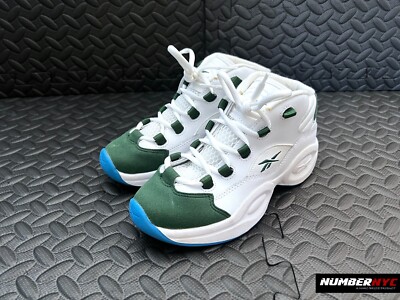 Reebok Question Mid Michigan State White Green Basketball KIDS
