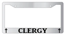 Clergy (Bottom) Chrome License Plate Frame