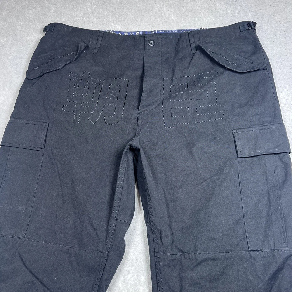 Pantalones cargo DOPE utilitarios para hombre talla XXL 100 % algodón negro exterior 2XL 44x31 Foto 2 de 4