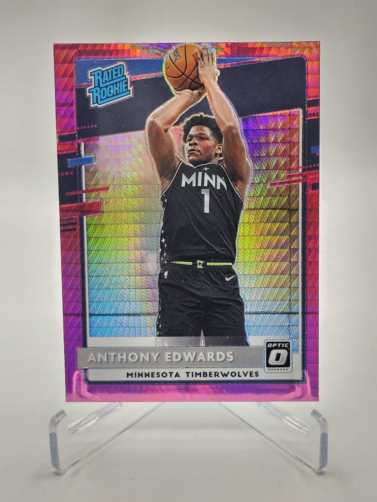 2020-21 Donruss Optic Hyper Pink #151 Anthony Edwards RR RC