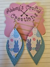 Easter themed faux leather earrings