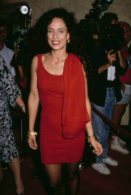 Brazilian actress Sonia Braga wearing a red dress attends the West- Old Photo