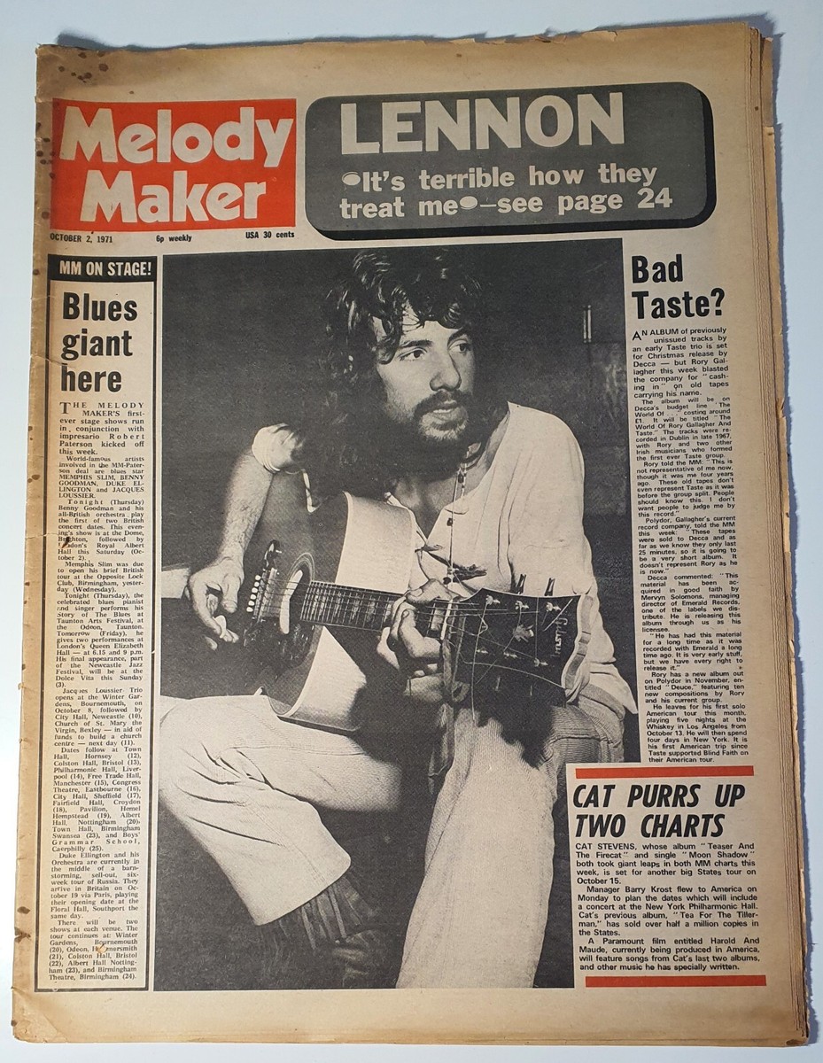 John Lennon Cat Stevens Magazine on Cover, newspaper The Beatles 
