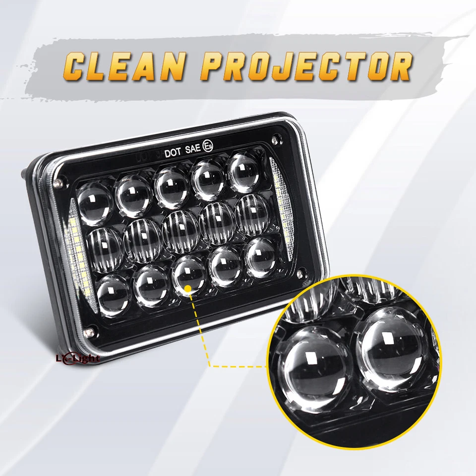 New 4x6" LED Headlight Hi/Lo Sealed Beam for Chevrolet S10 1995 1996 1997 Trucks - Image 4 of 4