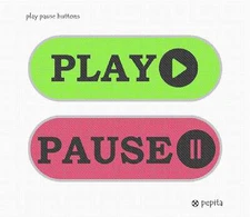 Play Pause Buttons Needlepoint Kit or Canvas