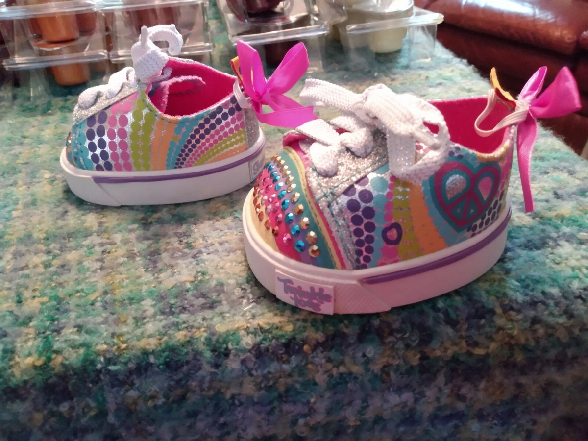 Build a Bear Twinkle Toes Skechers Rhinestones dot design colorful