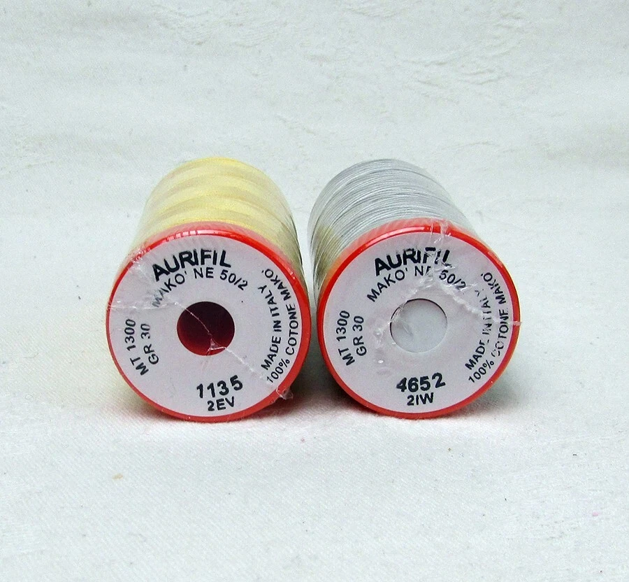 Aurifil Mako 50WT Cotton Thread 2 Large Orange Spools Quilting NEW Yellow Black - Image 2 of 2