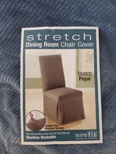 SureFit Stretch Pique Federal Blue Dining Chair Slipcover NIP