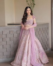Stylish Kasturi Silk Dusty Pink Lehenga Choli With Dupatta For Reception Wear