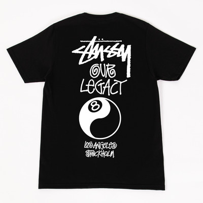 STUSSY OUR LEGACY 8 BALL YIN YANG T-SHIRT SHORT SLEEVE