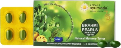 Kerala Ayurveda Brahmi Pearls (40 Capsules) Herbal Ayurvedic Memory Wellness