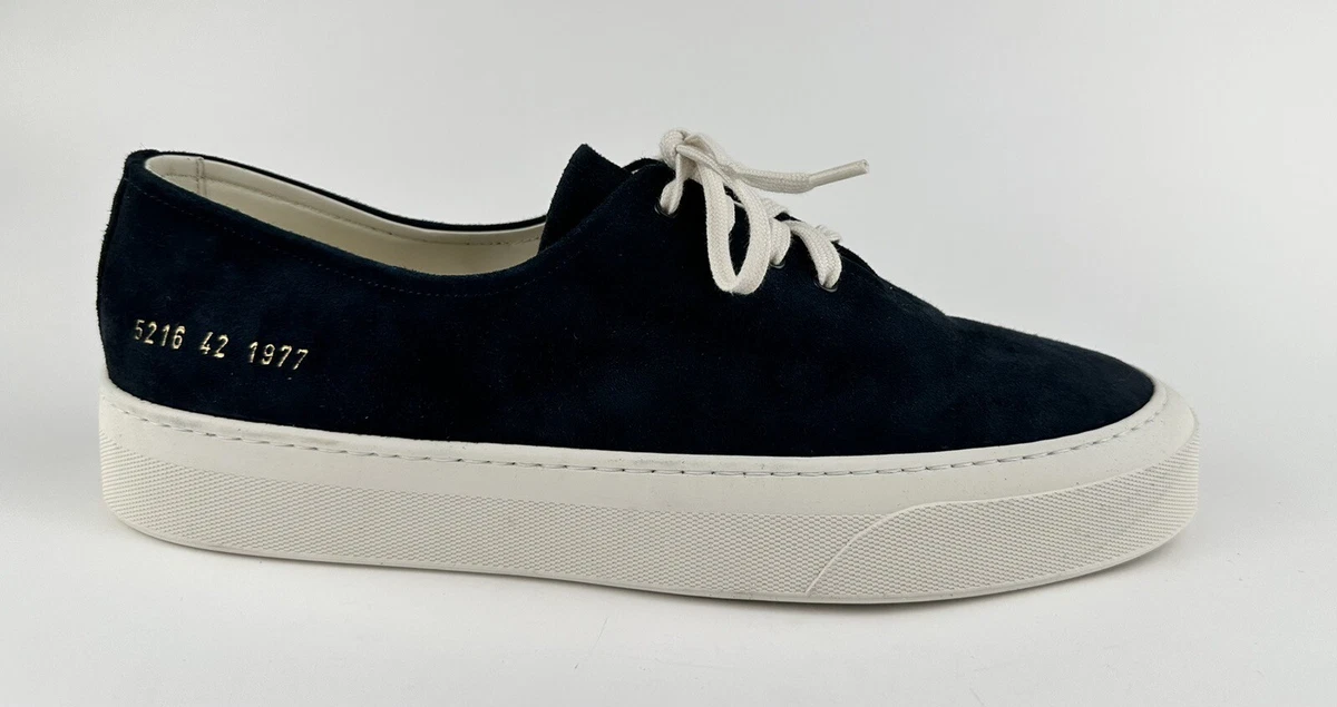 Common Projects Four Hole Low Top Sneaker Mens Blue Suede Sz EU 42