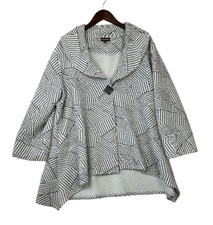Womens Multiples Swing Jacket Blazer Xl Geometric Rippled Artistic Statement Pc