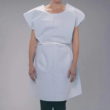 *50-Pieces* TIDI Avalon Standard Exam Gown Tissue/Poly/Tissue 30" x 42" Blue 813