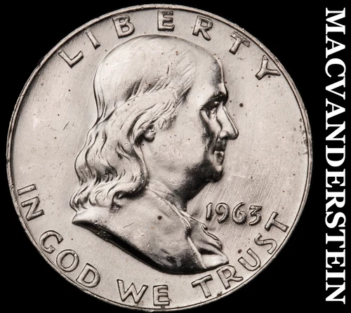 1963-D Silver Franklin Half Dollar - Ch Gem Brilliant Unc+++  Lustrous  #G9451